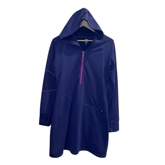 Title Nine Women's Long Sleeve Hooded Quarter Zip Athletic Dress Size Medium - Picture 1 of 6